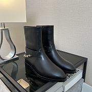 Chanel Ankle Boots Black Leather 14423	 - 4