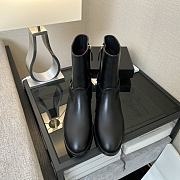 Chanel Ankle Boots Black Leather 14423	 - 6