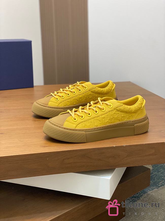 Dior B33 Sneaker Yellow Dyed Cotton with Dior Oblique Motif - 1