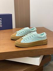 Dior B33 Sneaker Light Green Dyed Cotton with Dior Oblique Motif - 1