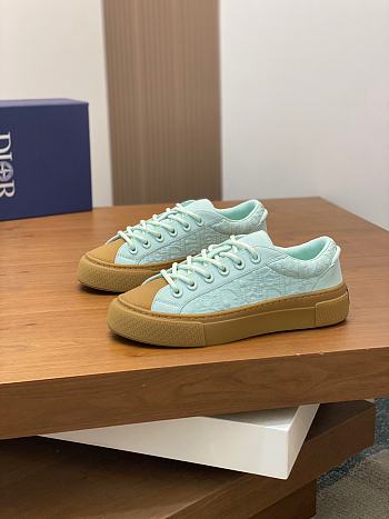 Dior B33 Sneaker Light Green Dyed Cotton with Dior Oblique Motif