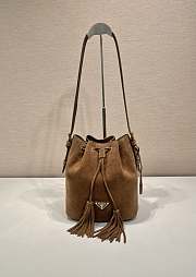 Prada Re-Edition 1978 Bucket Bag Suede Brown - 25x22x13cm - 1