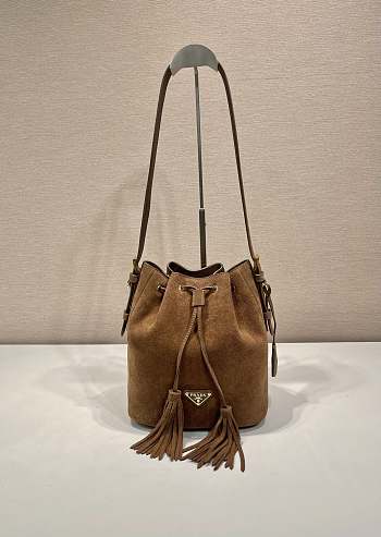 Prada Re-Edition 1978 Bucket Bag Suede Brown - 25x22x13cm