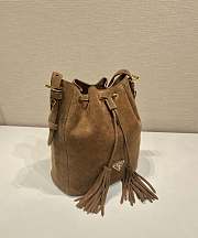 Prada Re-Edition 1978 Bucket Bag Suede Brown - 25x22x13cm - 5