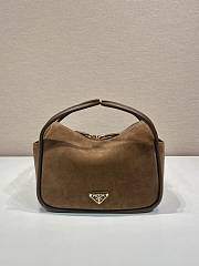 Prada Darling Suede Handbag Brown - 25x18x10.5cm - 1