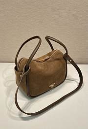 Prada Darling Suede Handbag Brown - 25x18x10.5cm - 2