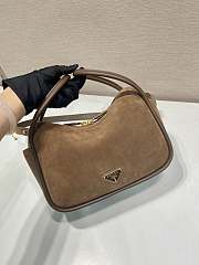 Prada Darling Suede Handbag Brown - 25x18x10.5cm - 3