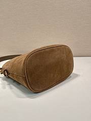 Prada Suede Mini Bucket Bag Brown Suede - 18x17x10.5cm - 6