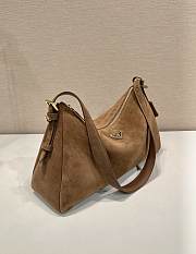 Prada Aimée Medium Suede Shoulder Bag Brown - 31x18x10cm - 2