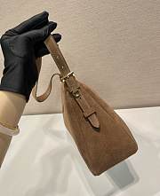 Prada Aimée Medium Suede Shoulder Bag Brown - 31x18x10cm - 4