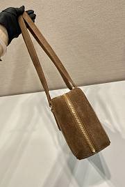 Prada Saffiano Lux Bauletto Bag Suede Brown - 30x14x8.5cm - 3