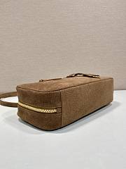 Prada Saffiano Lux Bauletto Bag Suede Brown - 30x14x8.5cm - 6