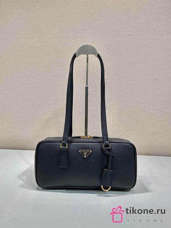 Prada Saffiano Lux Bauletto Bag Leather Black - 30x14x8.5cm - 1