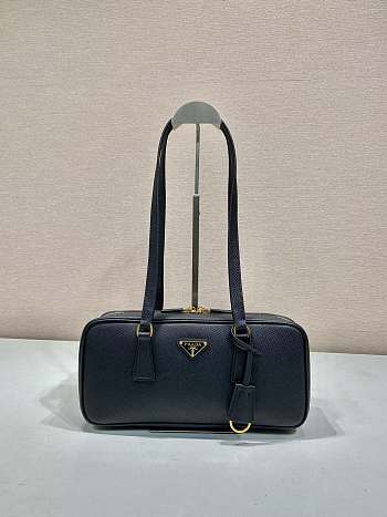 Prada Saffiano Lux Bauletto Bag Leather Black - 30x14x8.5cm