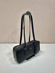 Prada Saffiano Lux Bauletto Bag Leather Black - 30x14x8.5cm - 6