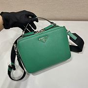 Medium Prada Brique Saffiano Leather Bag Green - 22x16x6cm - 2