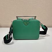 Medium Prada Brique Saffiano Leather Bag Green - 22x16x6cm - 6