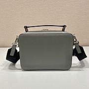 Medium Prada Brique Saffiano Leather Bag Gray - 22x16x6cm - 2