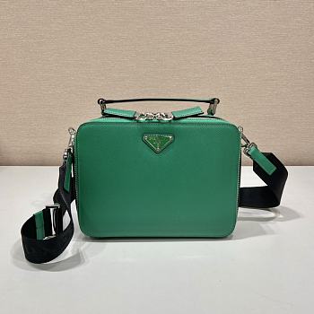 Medium Prada Brique Saffiano Leather Bag Green - 22x16x6cm