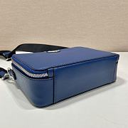 Medium Prada Brique Saffiano Leather Bag Blue - 22x16x6cm - 5