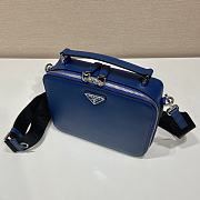 Medium Prada Brique Saffiano Leather Bag Blue - 22x16x6cm - 2