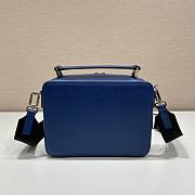 Medium Prada Brique Saffiano Leather Bag Blue - 22x16x6cm - 4