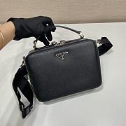 Medium Prada Brique Saffiano Leather Bag Black - 22x16x6cm - 6