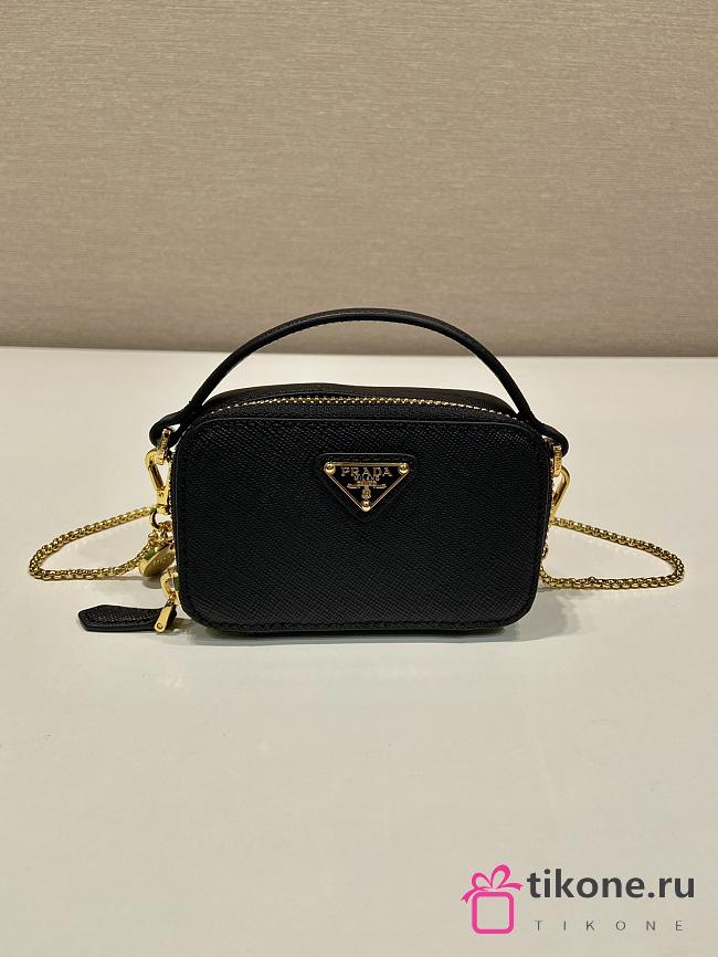 Prada Black Saffiano Leather Mini-pouch - 11x6.5x2.5cm - 1