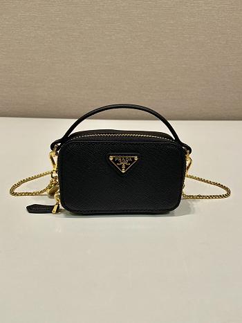 Prada Black Saffiano Leather Mini-pouch - 11x6.5x2.5cm