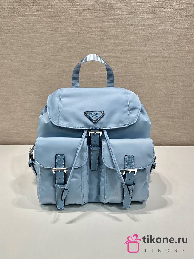 Prada Small Re-Nylon Backpack Light Blue - 28x23.5x12cm - 1