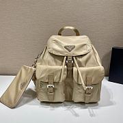 Prada Re-Nylon Medium Backpack With Pouch Beige - 30x32x15cm - 1