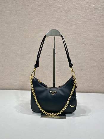 Prada Re-Edition Leather Mini Bag Black - 23x17x6.5cm