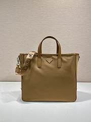 Prada Re-Nylon and Saffiano Leather Tote Bag Brown - 36x34x10cm - 1