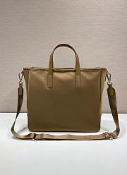 Prada Re-Nylon and Saffiano Leather Tote Bag Brown - 36x34x10cm - 4