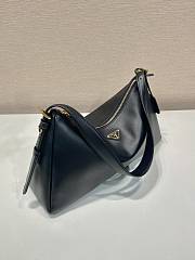 Prada Aimée Large Leather Shoulder Bag Black - 39x23x12cm - 3