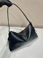 Prada Aimée Large Leather Shoulder Bag Black - 39x23x12cm - 2