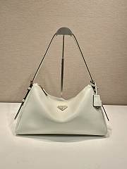 Prada Aimée Large Leather Shoulder Bag White - 39x23x12cm - 1