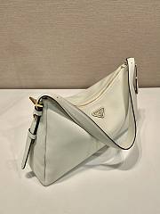 Prada Aimée Large Leather Shoulder Bag White - 39x23x12cm - 6