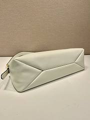 Prada Aimée Large Leather Shoulder Bag White - 39x23x12cm - 4