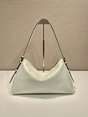 Prada Aimée Large Leather Shoulder Bag White - 39x23x12cm - 3