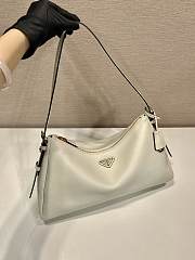 Prada Aimée Large Leather Shoulder Bag White - 39x23x12cm - 2