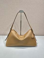 Prada Aimée Large Leather Shoulder Bag Brown - 39x23x12cm - 1