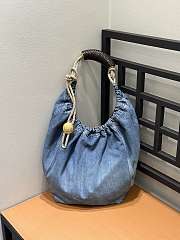 Loewe Medium Squeeze Bag in Washed Denim - 34x33x13.5cm - 1