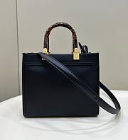 Fendi Sunshine Small Black Leather Shopper - 25.5x12x22.5cm - 3