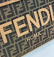 Fendi Sunshine Small Brown FF Jacquard Fabric Bag - 25.5x12x22.5cm - 6