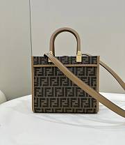 Fendi Sunshine Small Brown FF Jacquard Fabric Bag - 25.5x12x22.5cm - 5