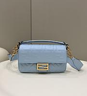 Baguette Light Blue Nappa Leather Bag - 27x15x6cm - 1