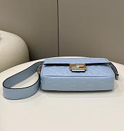 Baguette Light Blue Nappa Leather Bag - 27x15x6cm - 5