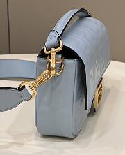 Baguette Light Blue Nappa Leather Bag - 27x15x6cm - 4