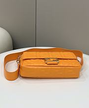 Fendi Baguette Light Orange Nappa Leather Bag - 27x15x6cm - 3